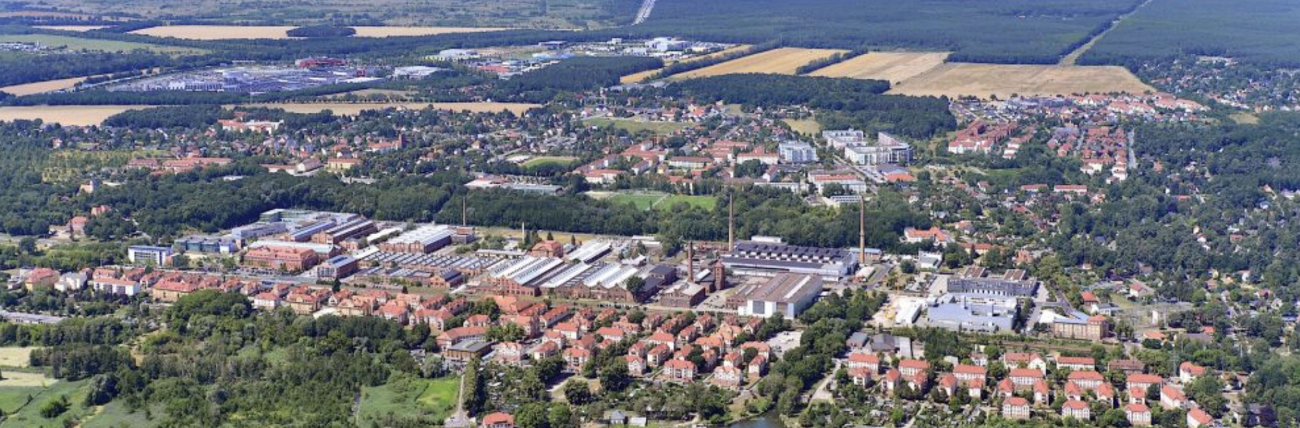 Blick von oben auf Wildau